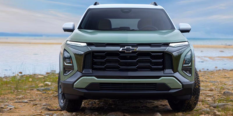 Chevrolet Equinox front view of headlights and grille